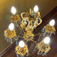 Vintage Crystal & Cherubs Brass Floor Lamp