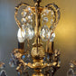 Vintage Crystal Crown & Cherubs Brass Floor Lamp