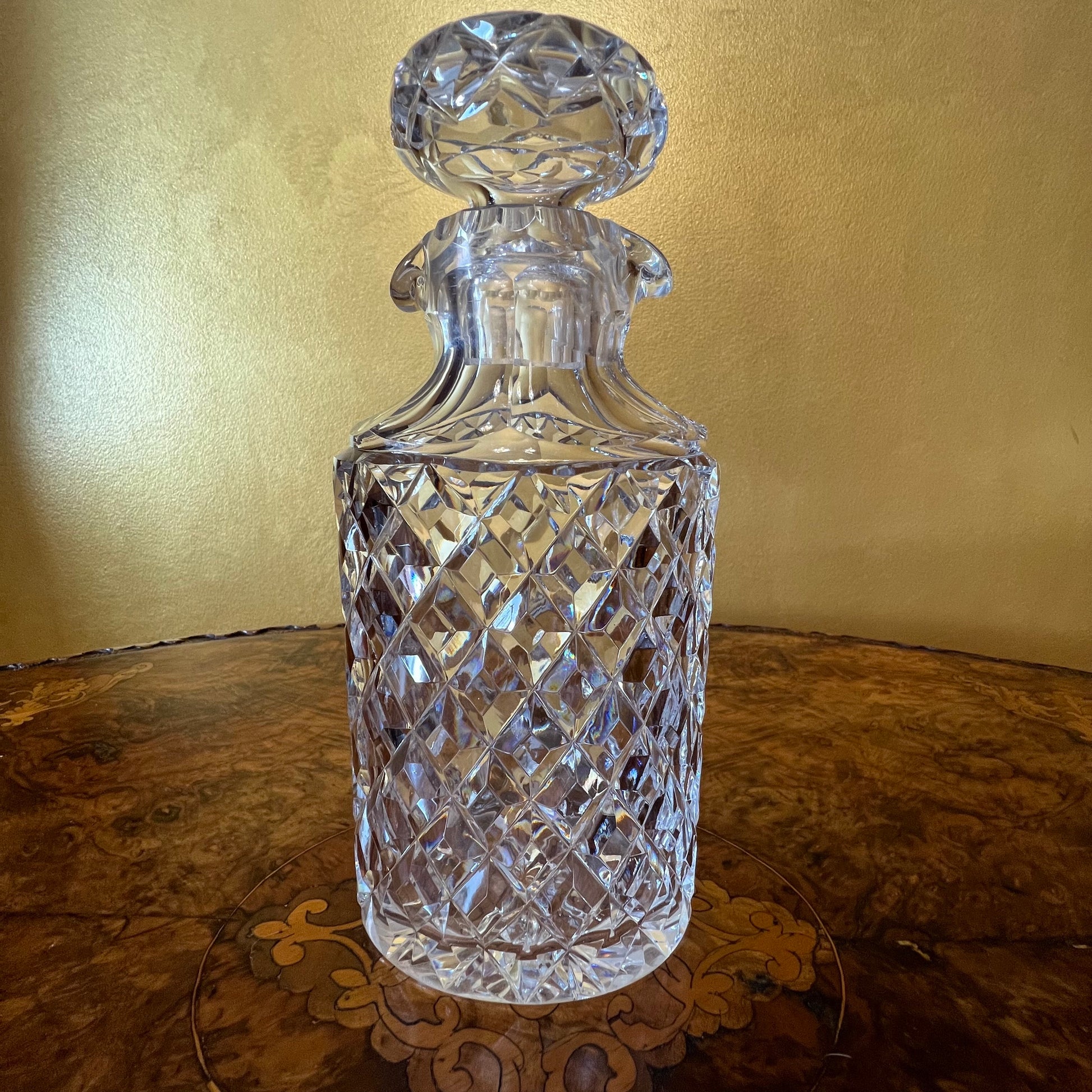 Vintage Crystal Diamond Cut Decanter
