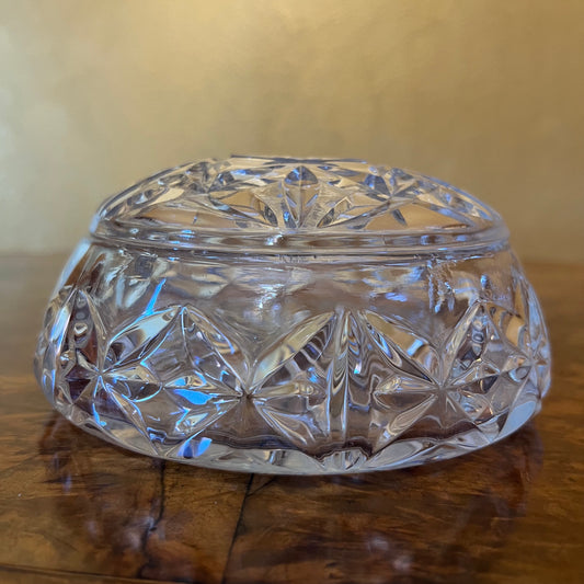 Vintage Crystal Round Bowl With Lid