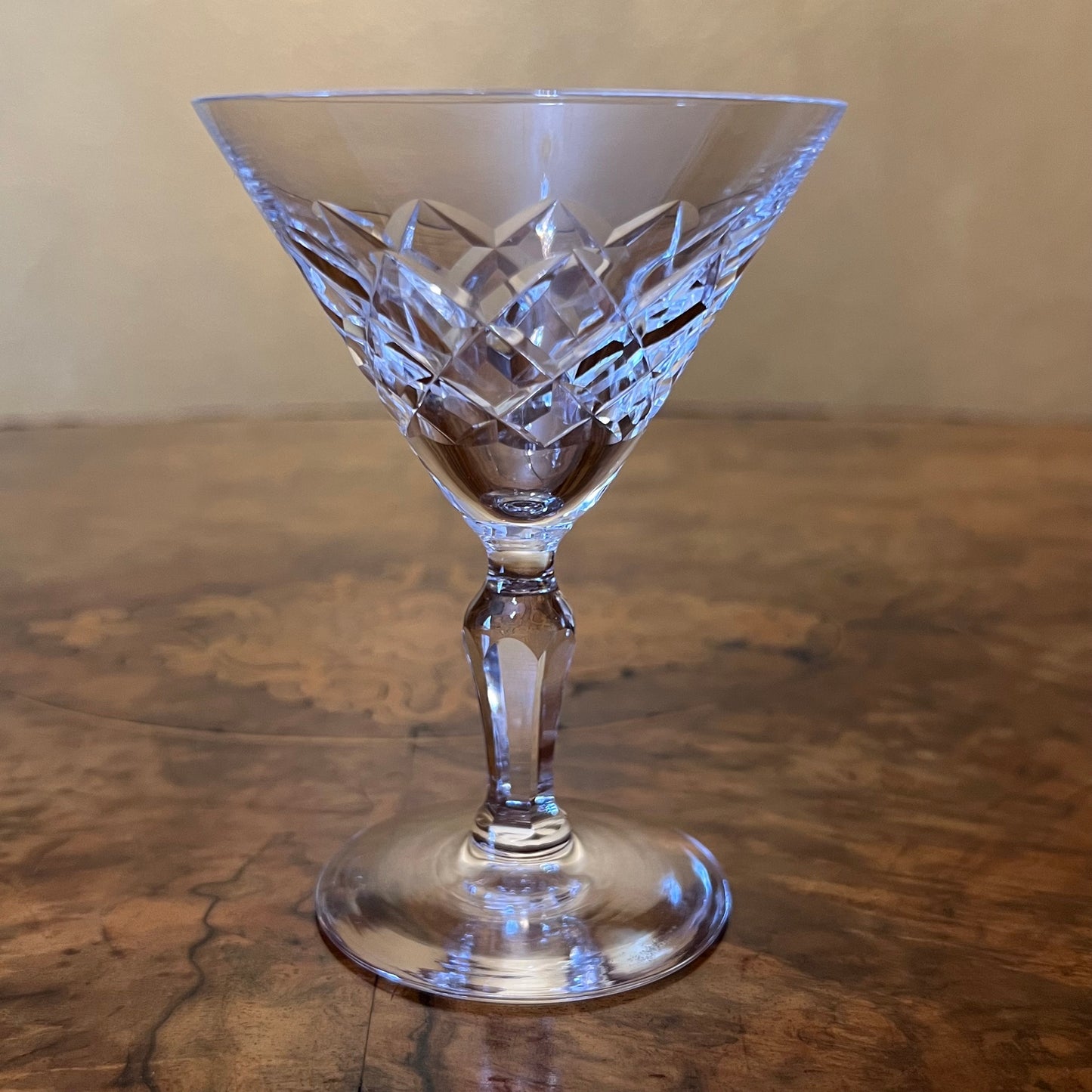 Vintage Crystal Small Martini Glasses Set 