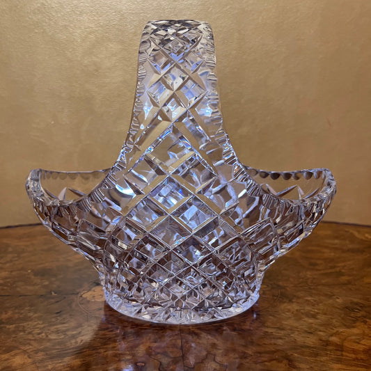 Vintage Diamond Cut Crystal Display Basket