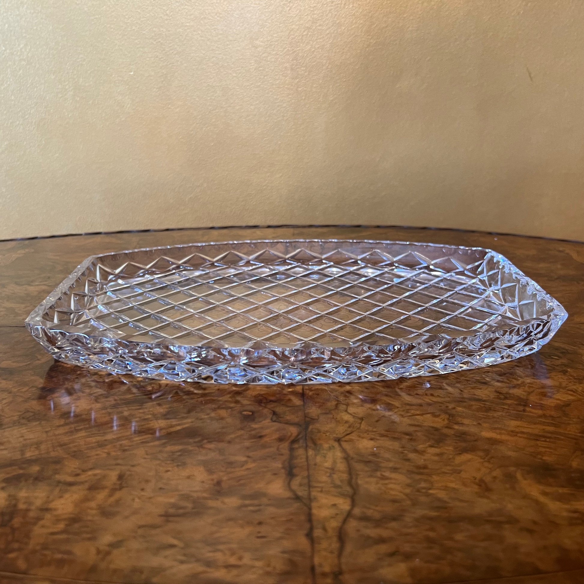 Vintage Diamond Cut Design Rectangle Tray