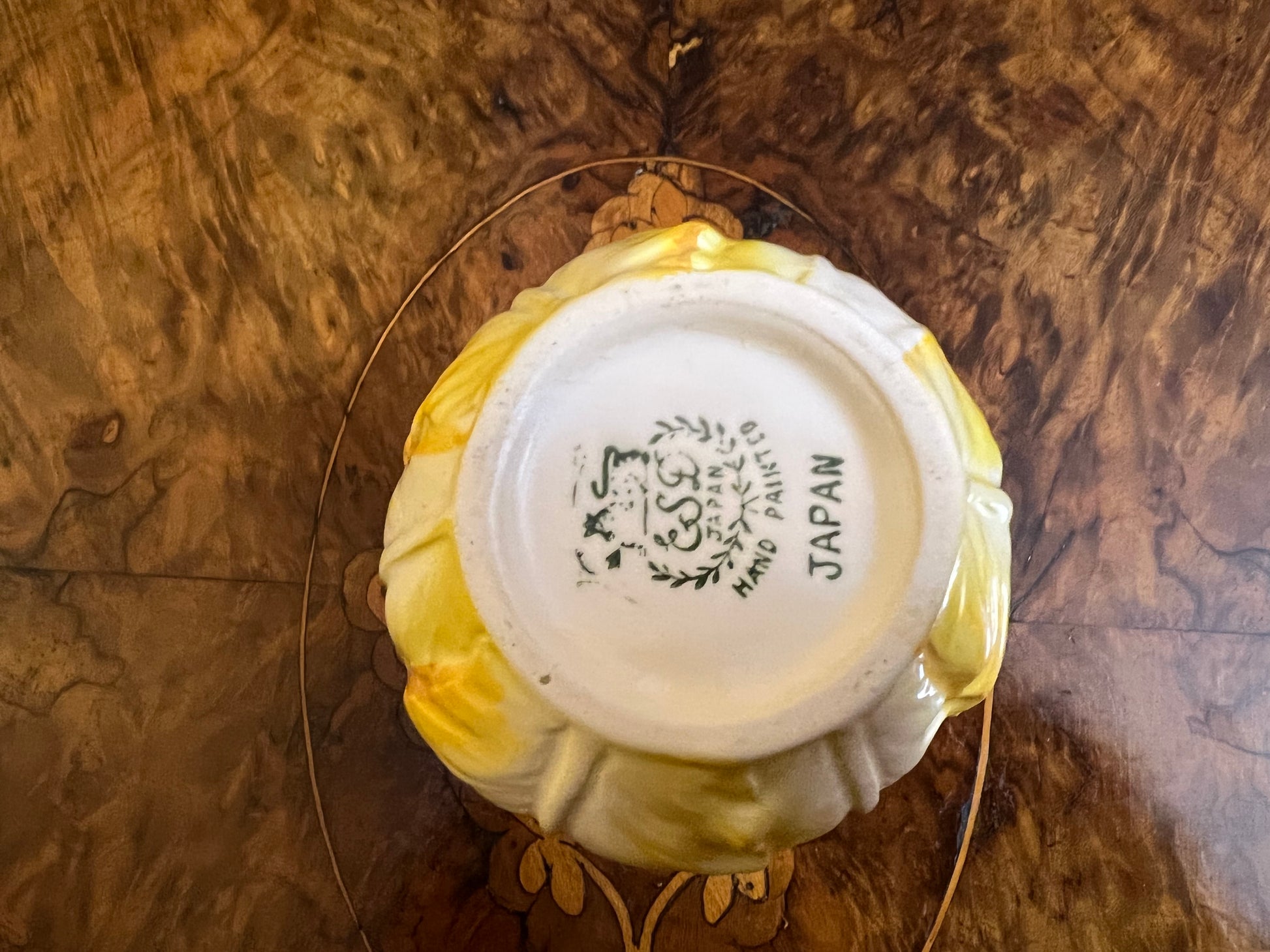 Vintage ESD Yellow Flower Milk & Sugar Bowls Set