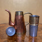 Vintage Four Piece Vebelux Copper & Hammered Brass Coffee Pot