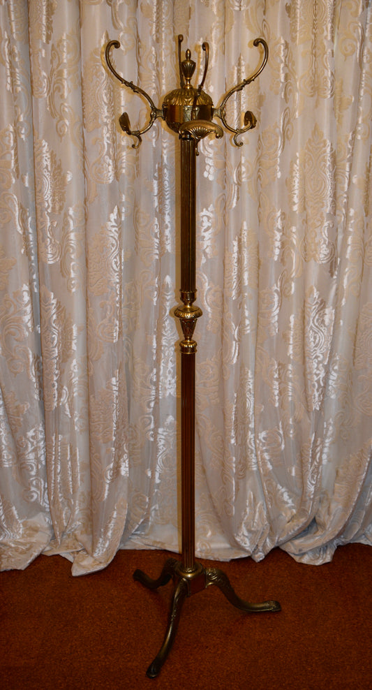 Vintage French Brass Coat/ Hat Revolving Rack