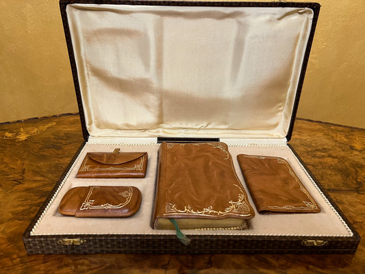 Vintage French Leather Purse & L' Adoration Book Never Used