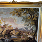 Vintage French Village Tapestry Gilt Framed Wall 