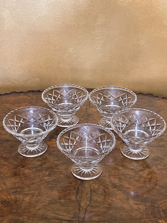 Vintage Glass Desert Bowls Set Of Five