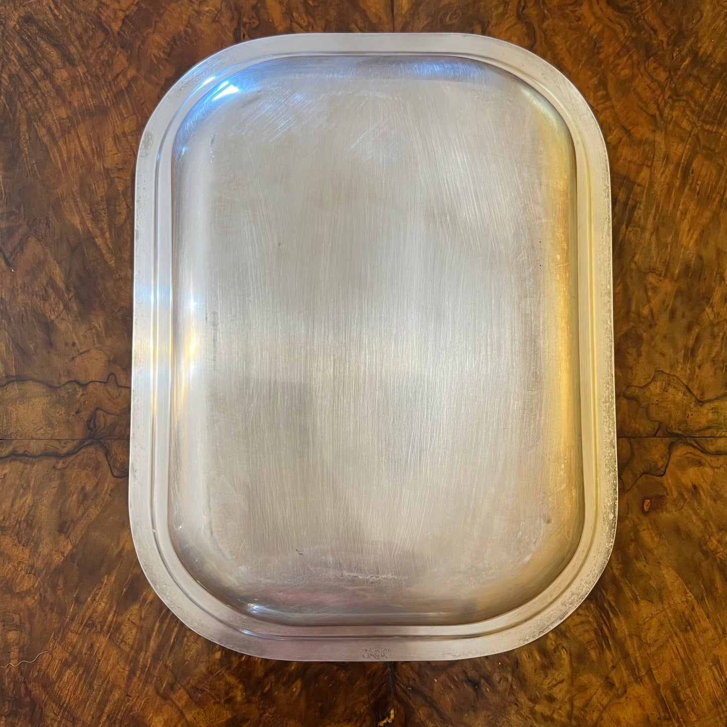 Vintage Hechworth Engraved Silver Plated Serving Tray 