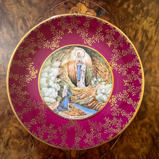 Vintage Jammet Seignolles Limoges "Our Lady of Lourdes" Small Plate