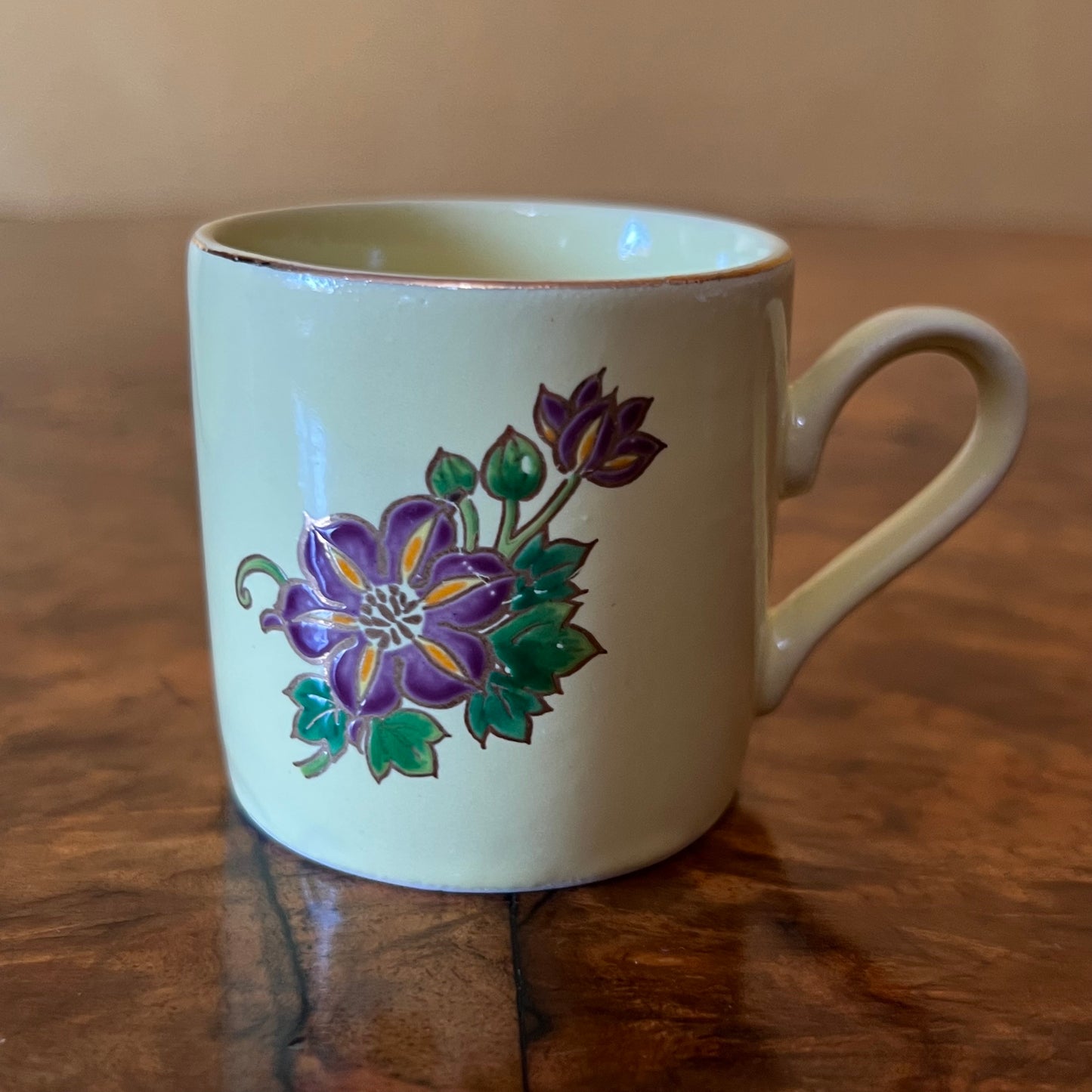 Vintage Japanese Kyoto Yellow Demitasse Coffee Cup