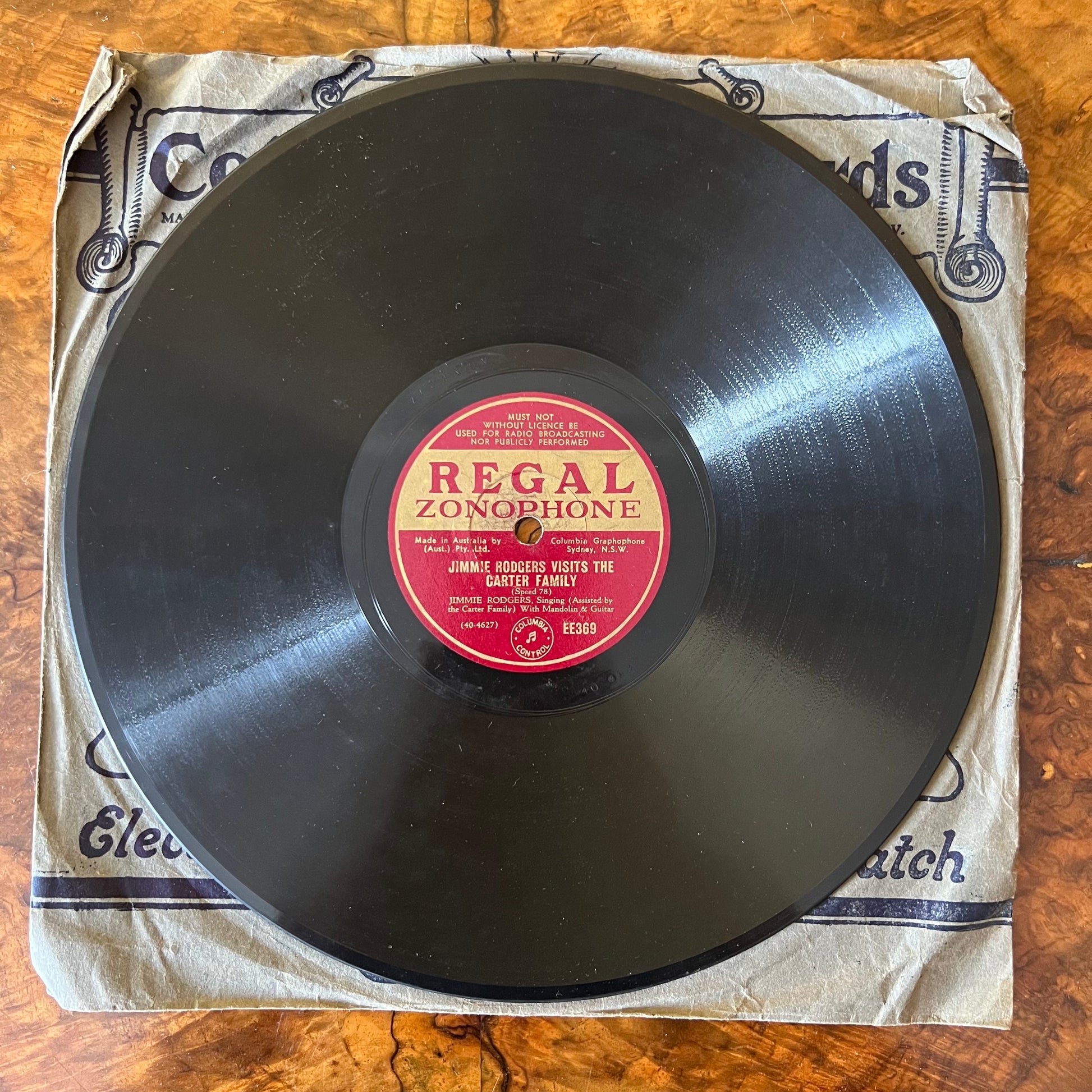 Vintage Jimmie Rodgers Visits The Carter Family/ Moonlight And Skies Vinyl Record