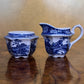 Vintage John Sadler Blue & White Print Milk & Sugar Set