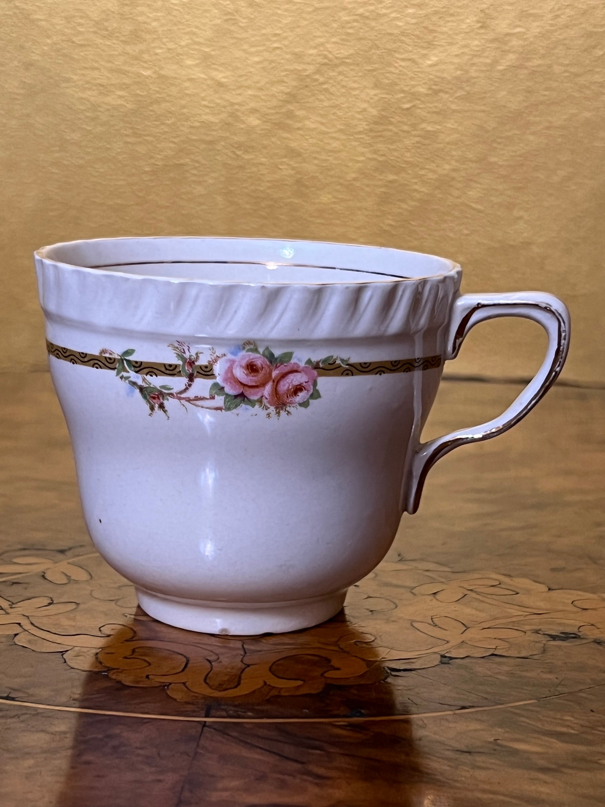 Vintage Johnson Bros Rose Print Tea Cup Trio 