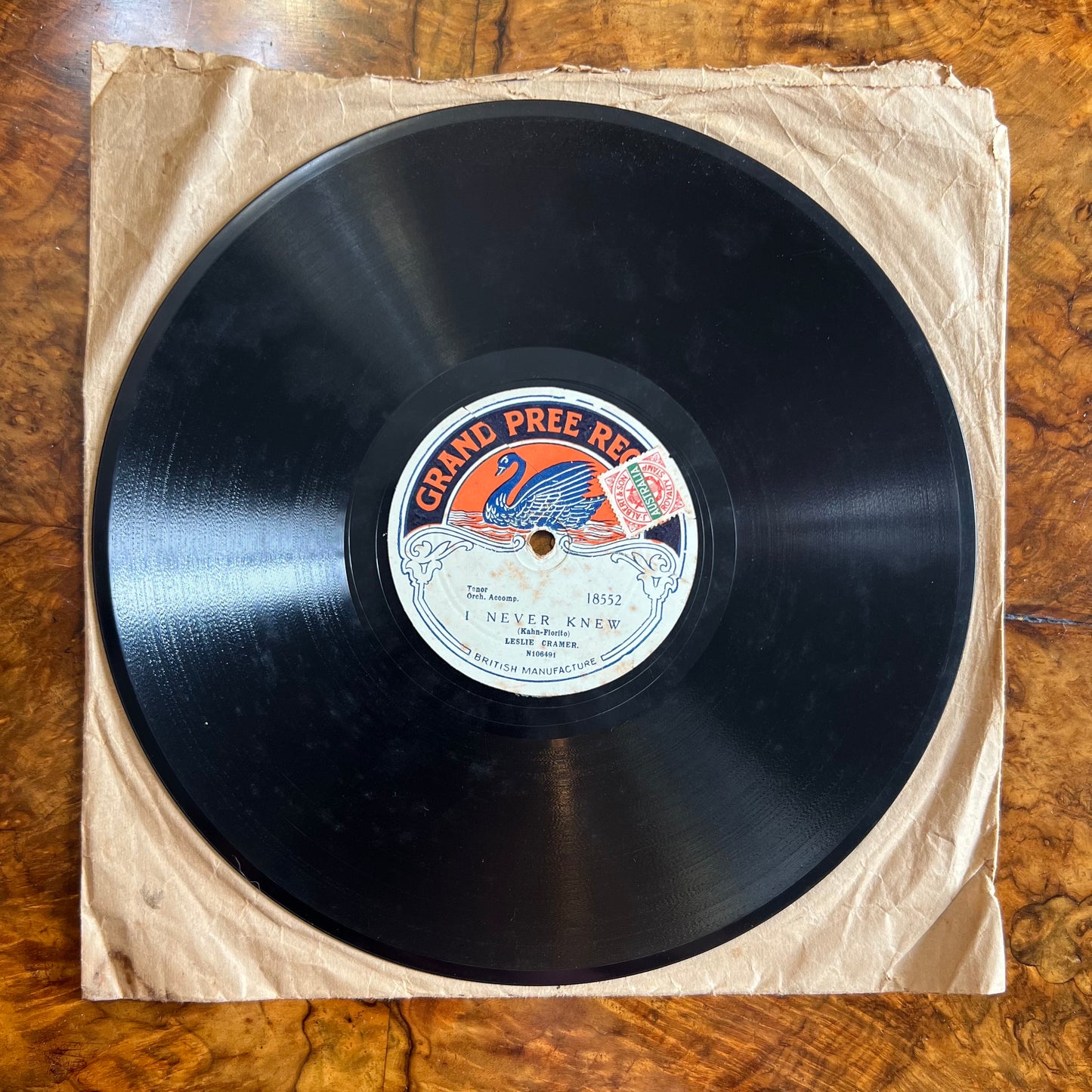 Vintage Leslie Cramer Venetian Isles/ I Never Knew Record