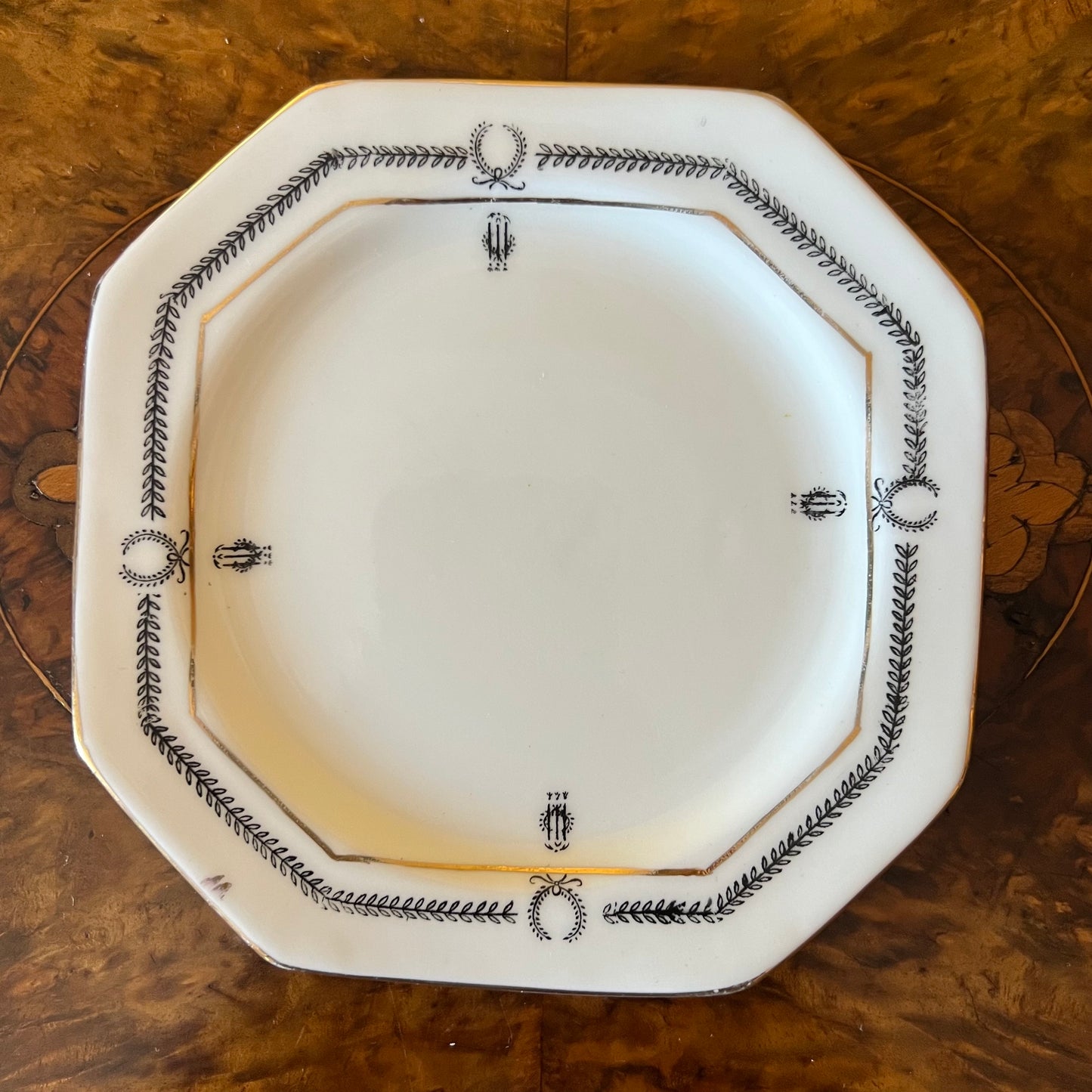 Vintage Paragon Black & White Print Coffee Side Plate 