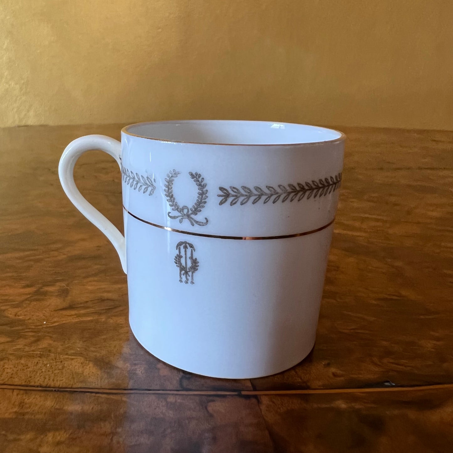 Vintage Paragon Black & White Print Demitasse Coffee Cup