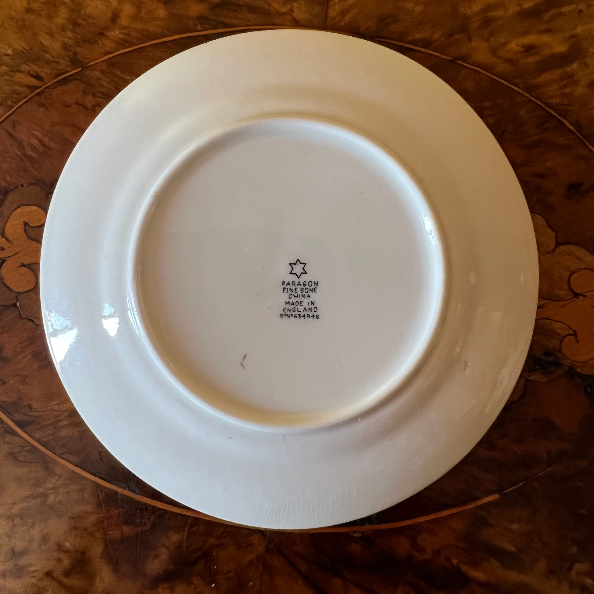 Vintage Paragon Black & White Print Demitasse Coffee Cup Side Plate 