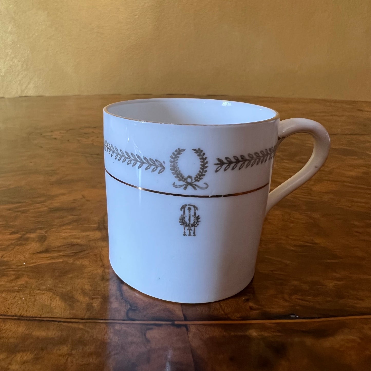 Vintage Paragon Black & White Print Demitasse Coffee Cup Trio