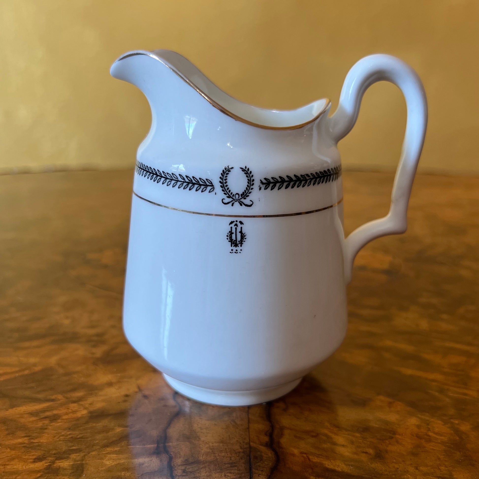 Vintage Paragon Black & White Print Milk Creamer Jug 