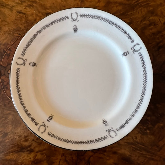 Vintage Paragon Black & White Print Round Side Plate