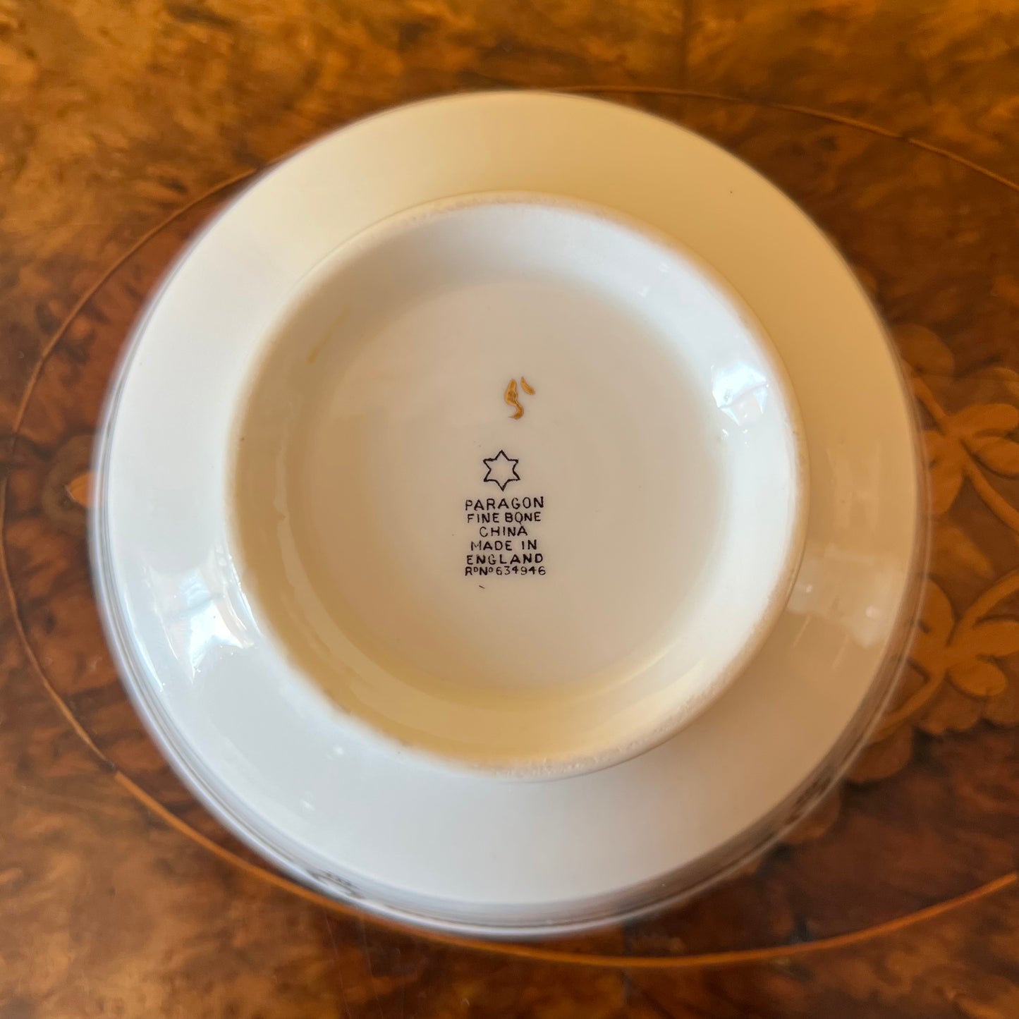 Vintage Paragon Black & White Print Sugar Bowl 