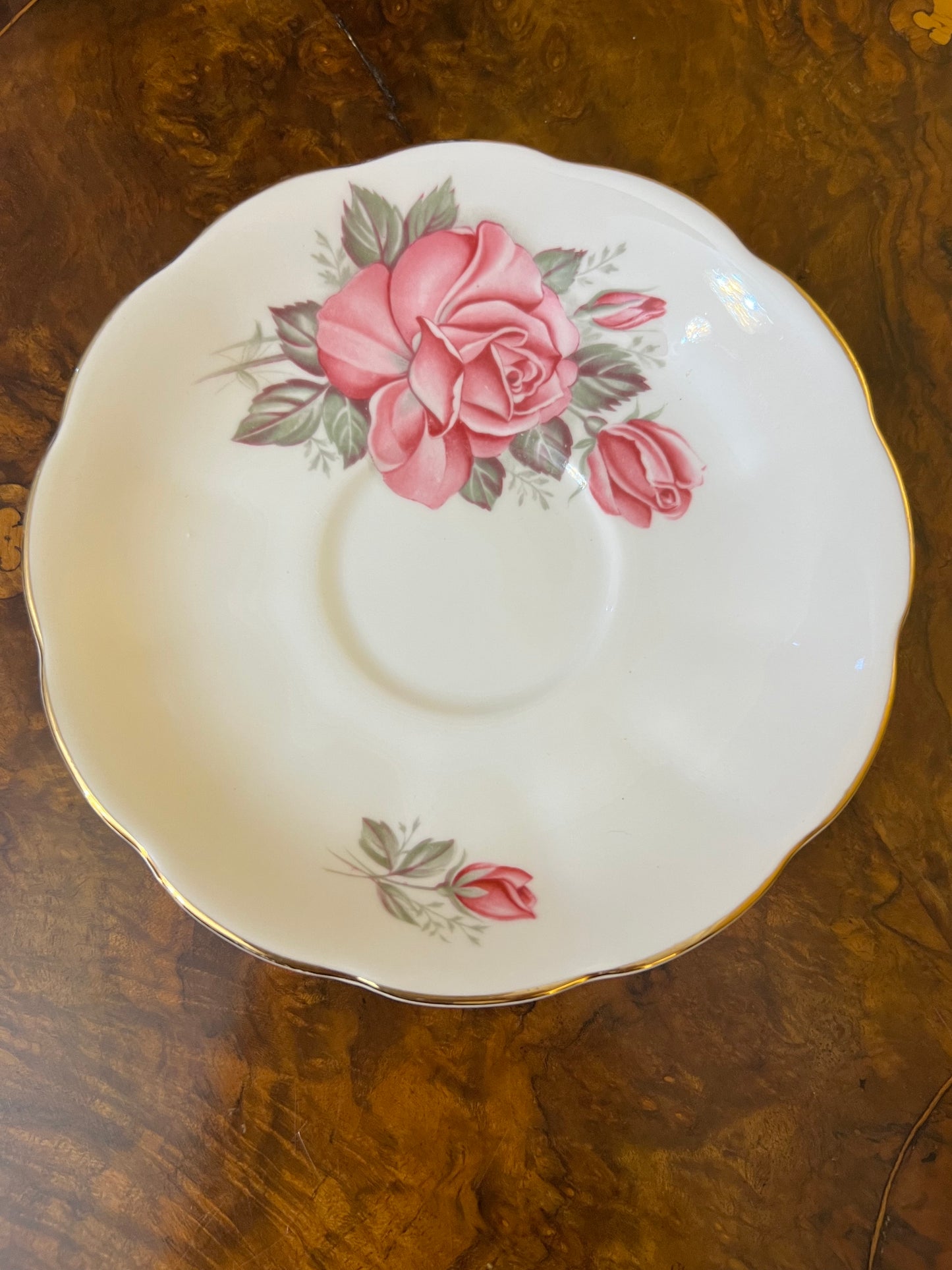 Vintage Queen Anne Rose Saucer 