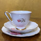Vintage Queen Anne Rose Tea Cup Trio 