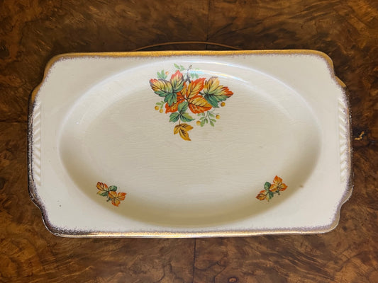 Vintage Ridgways Shelton England Leave Print Plate / Platter /Dish