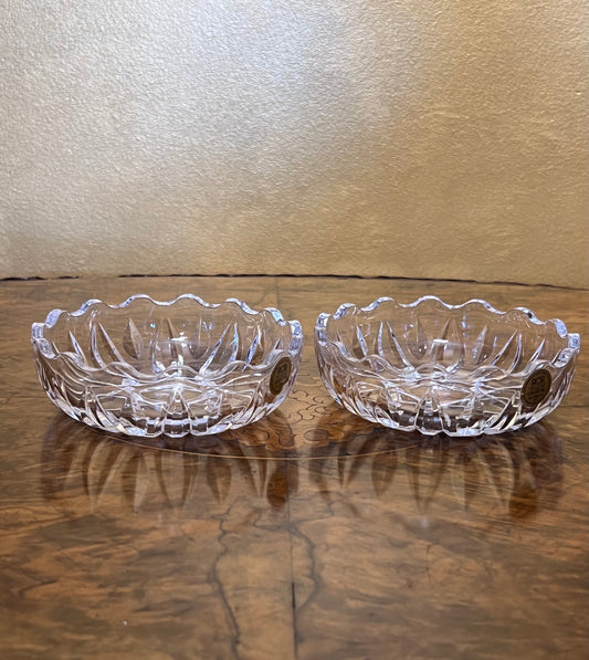 Vintage Royal Crystal Rock Ashtray Pair
