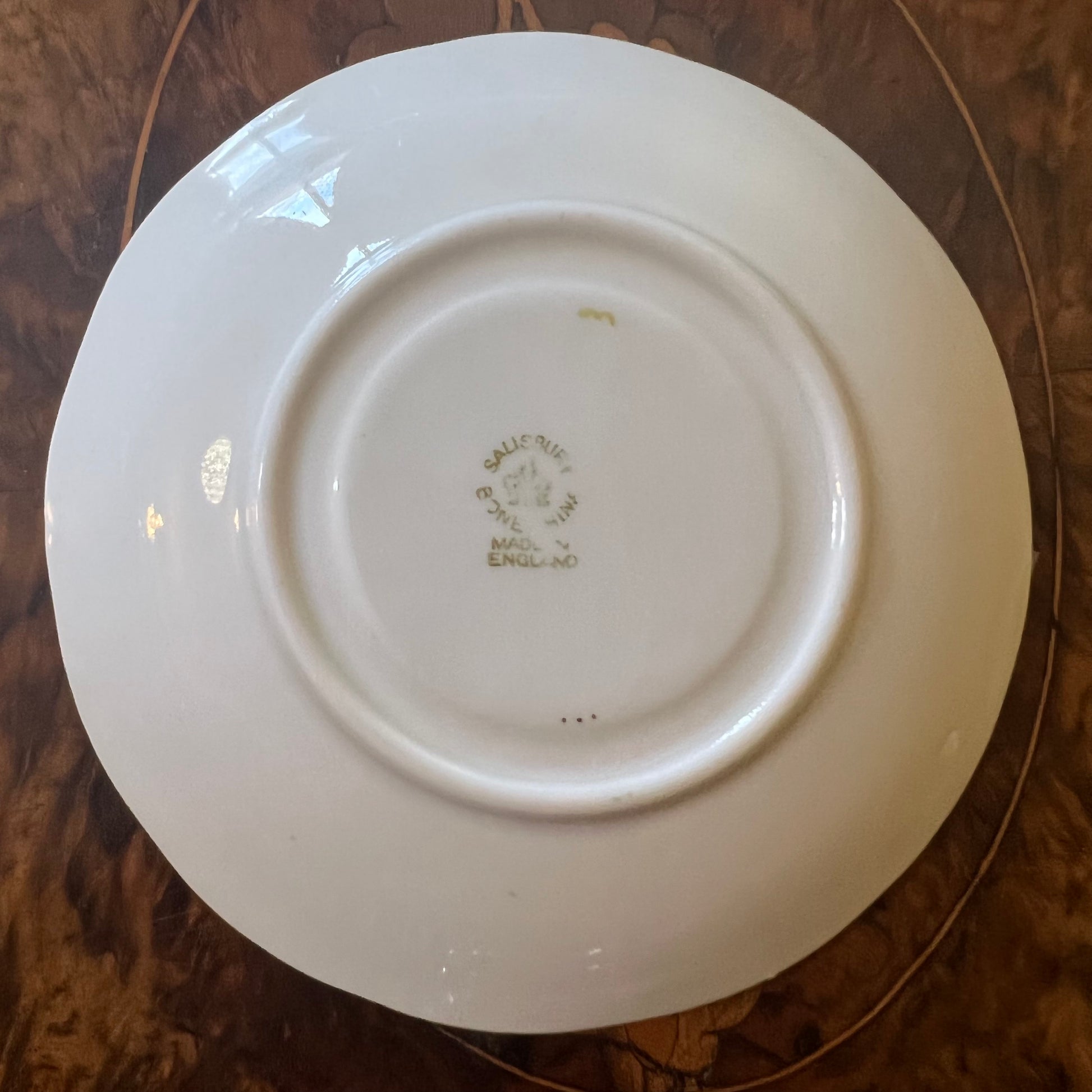 Vintage Salisbury Green Gold Saucer Plate