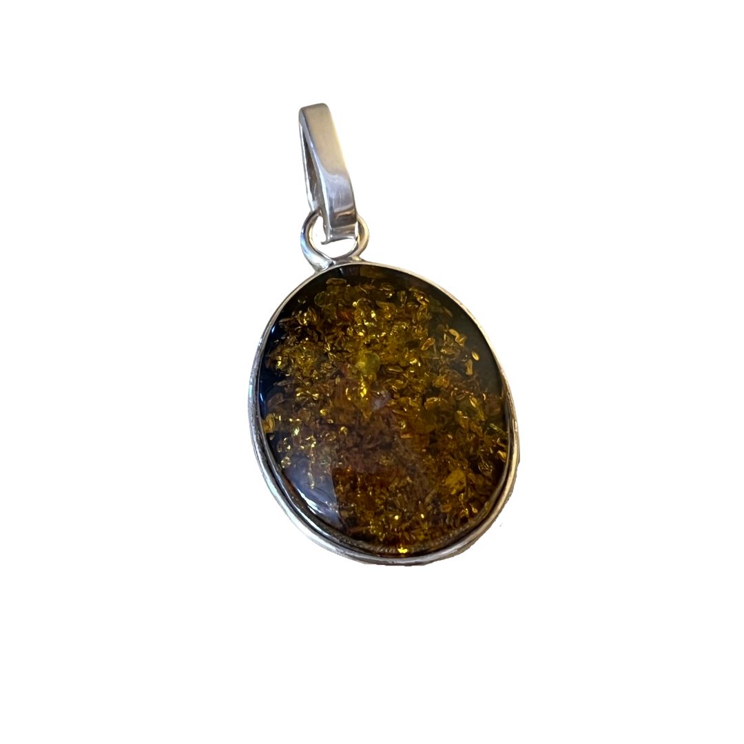Vintage Sterling Silver Amber 