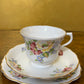 Vintage Vale Floral Tea Cup Trio Set