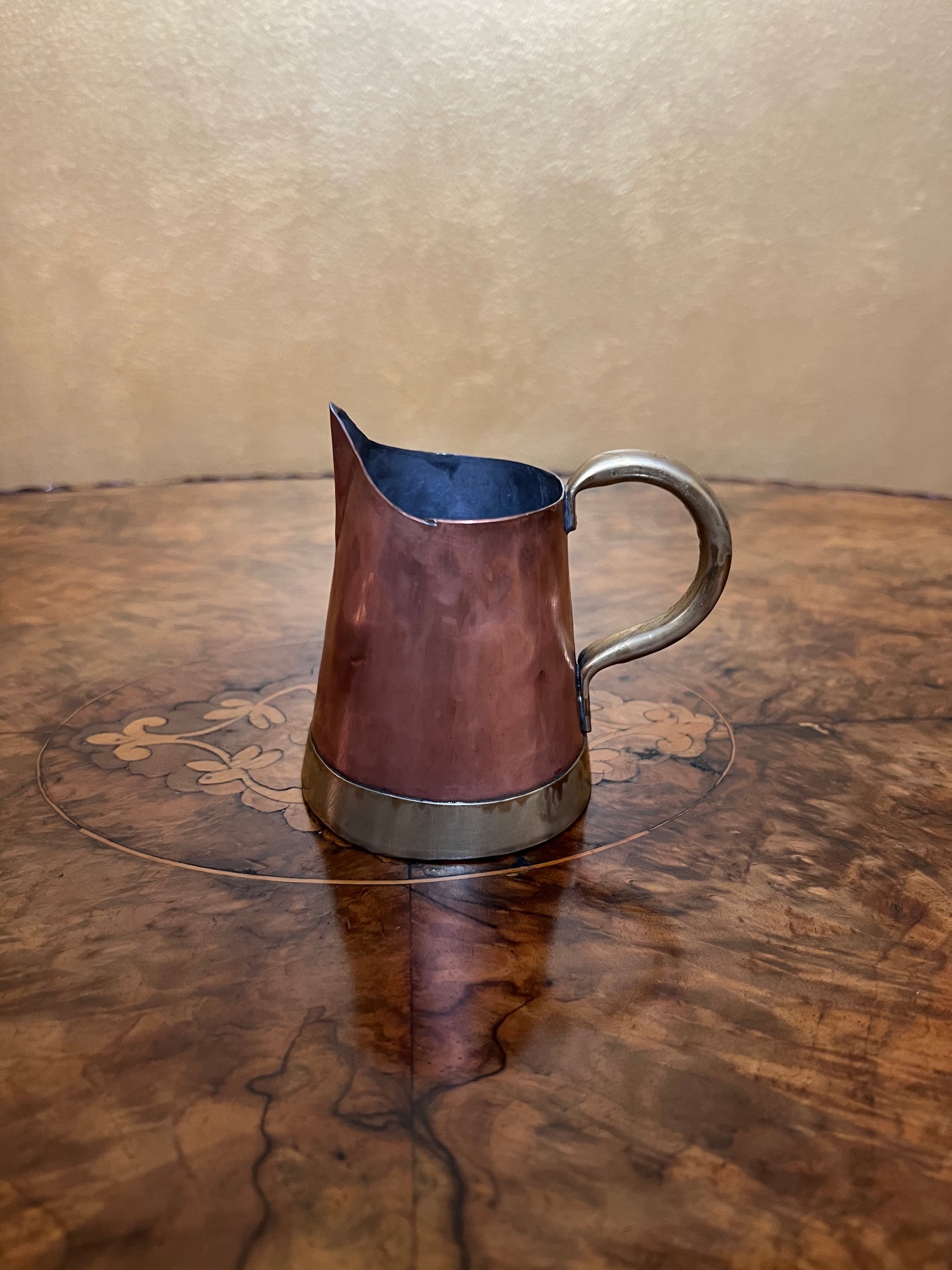 Vintage Vebelux Copper & Hammered Brass Creamer Jug 