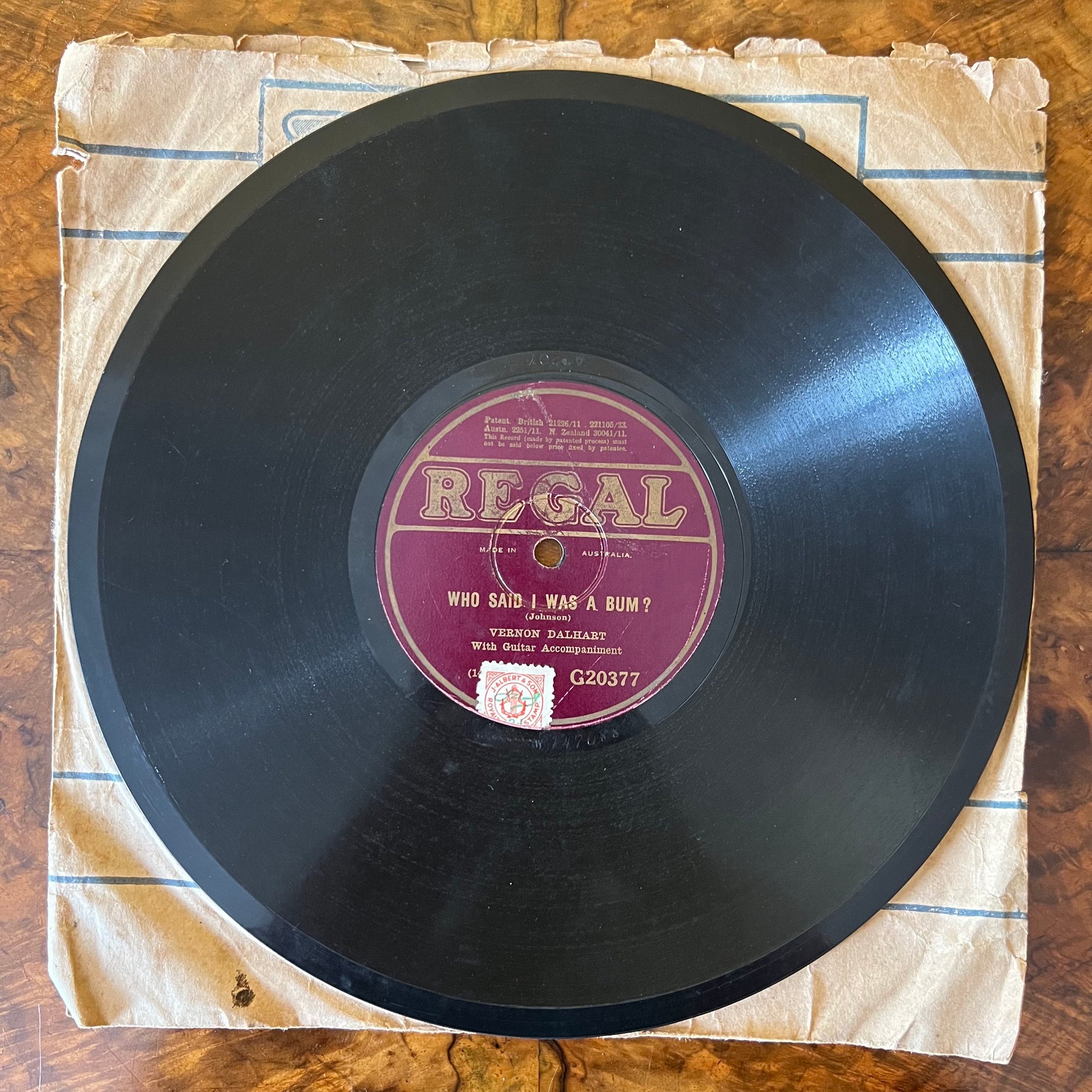 Vintage Vernon Dalhart Wanderin/ Who Said I Was A Bum 