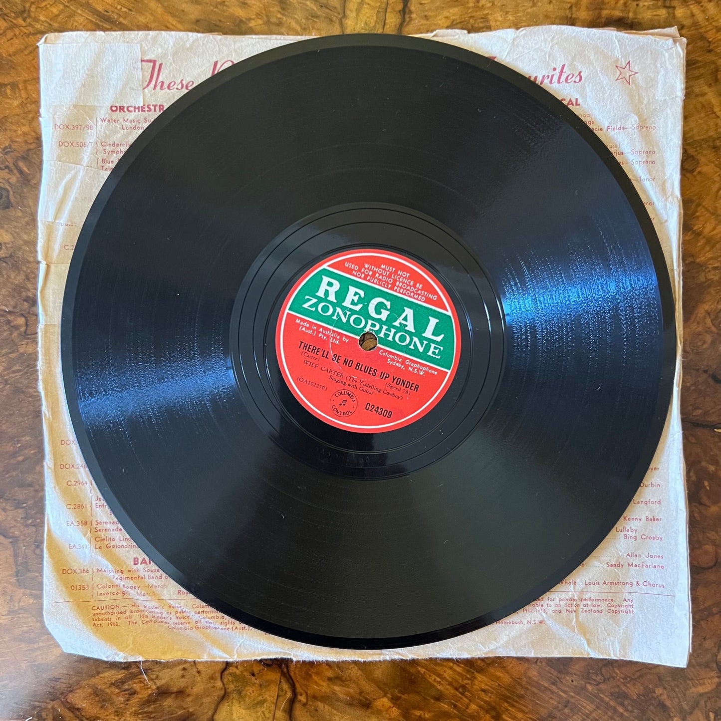 Vintage Wilf Carter - There'll Be No Blues Up Yonder & That Tumble Down Shack By The Trail Record 
