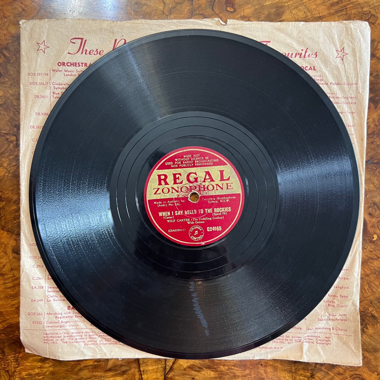 Vintage Wilf Carter My Only Romance Is Memories Of You/When I Say Hello To The Rockies 