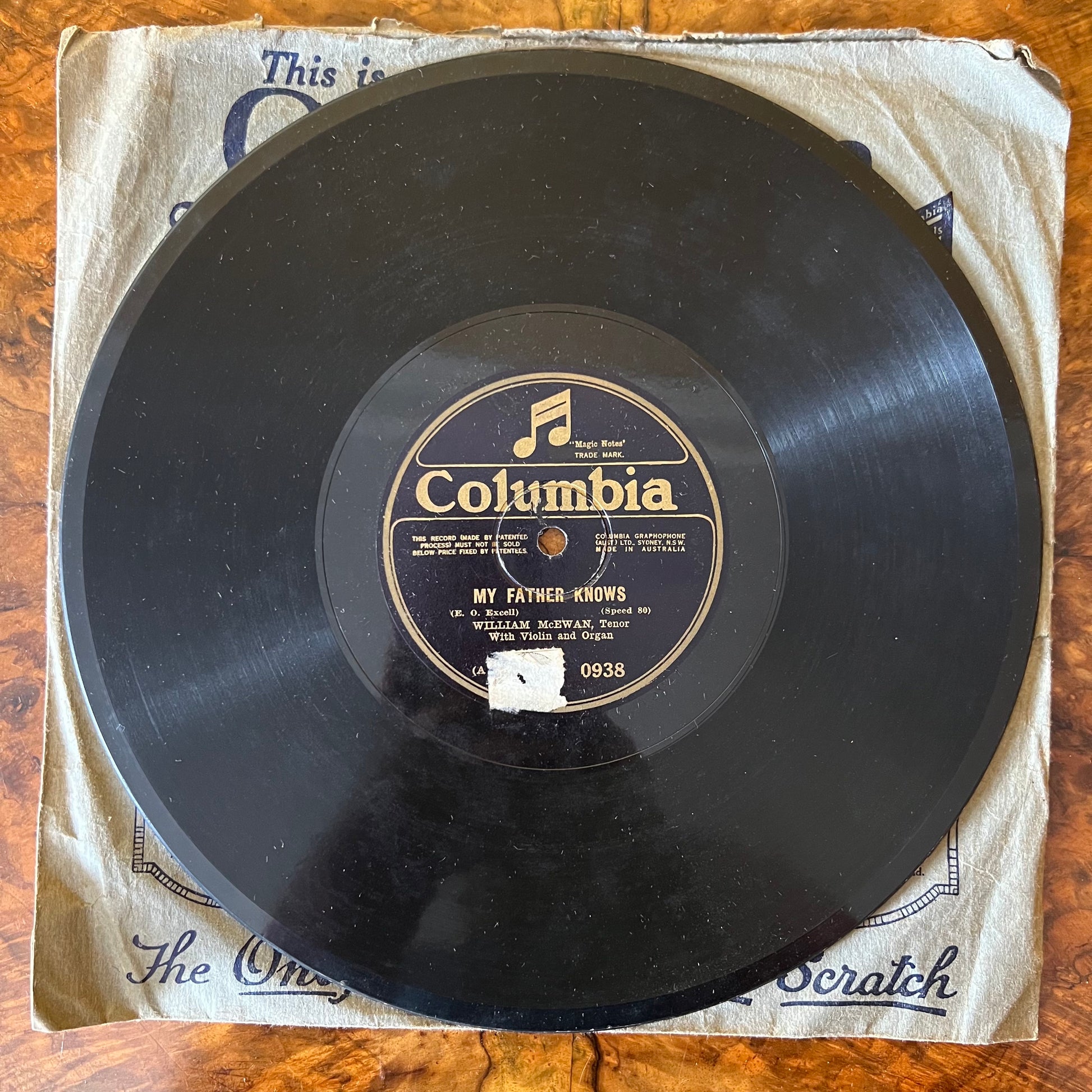 Vintage William McEwan My Father Knows/ My Mother's Prayer Record