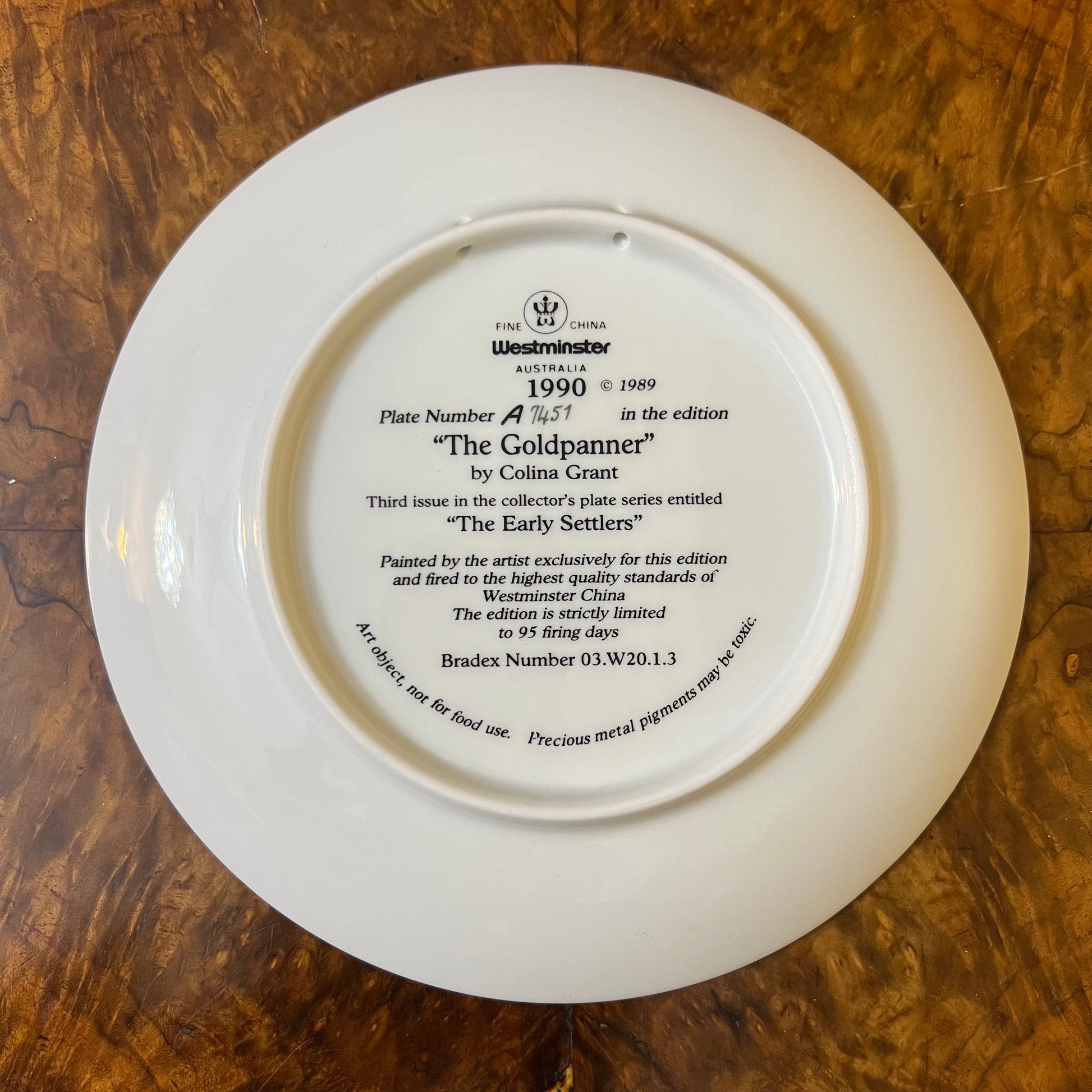 Westminster The Goldpanner 1990 Collectors Plate
