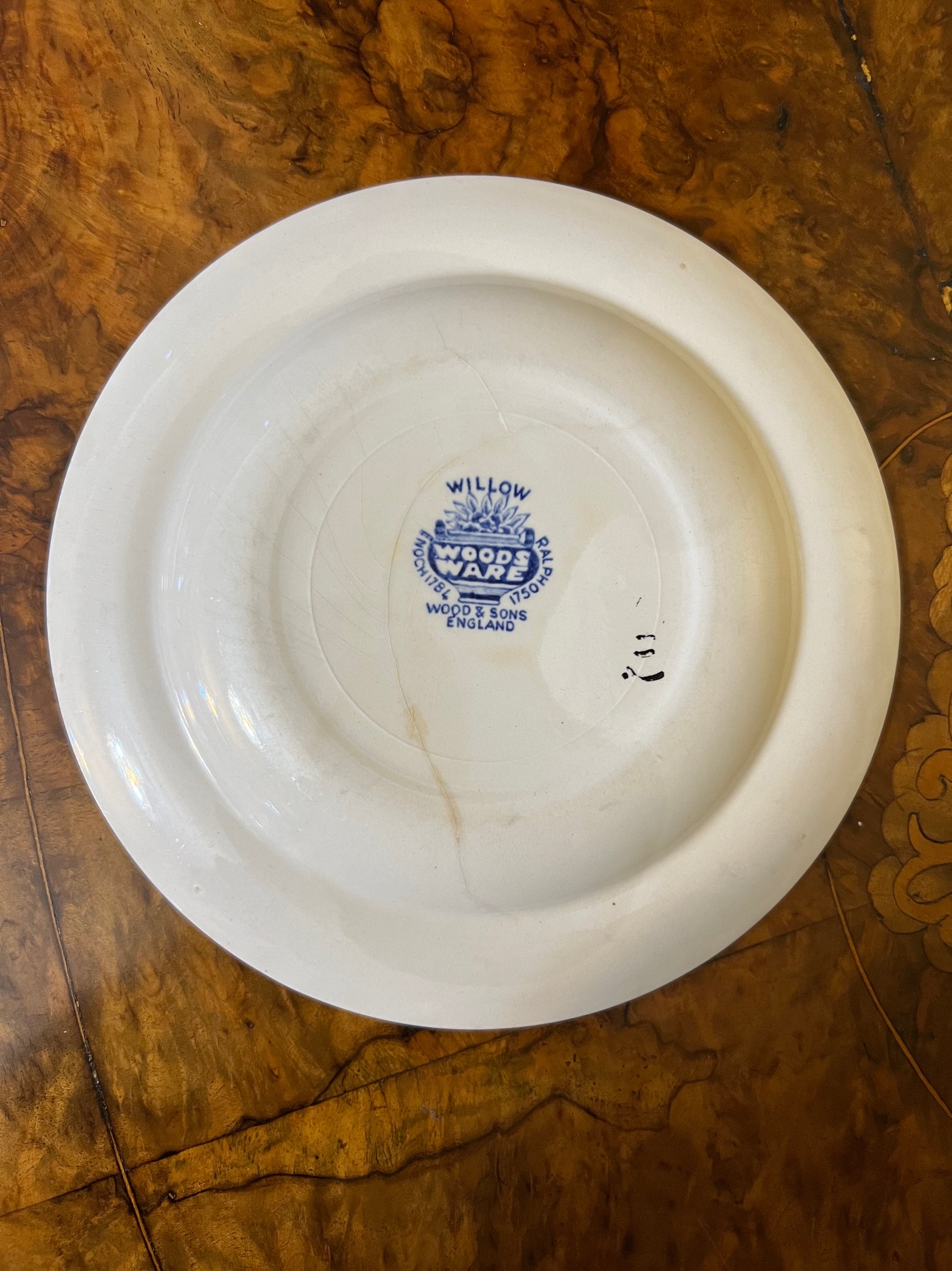 Willow Blue White Print by Woods & Sons Plate
