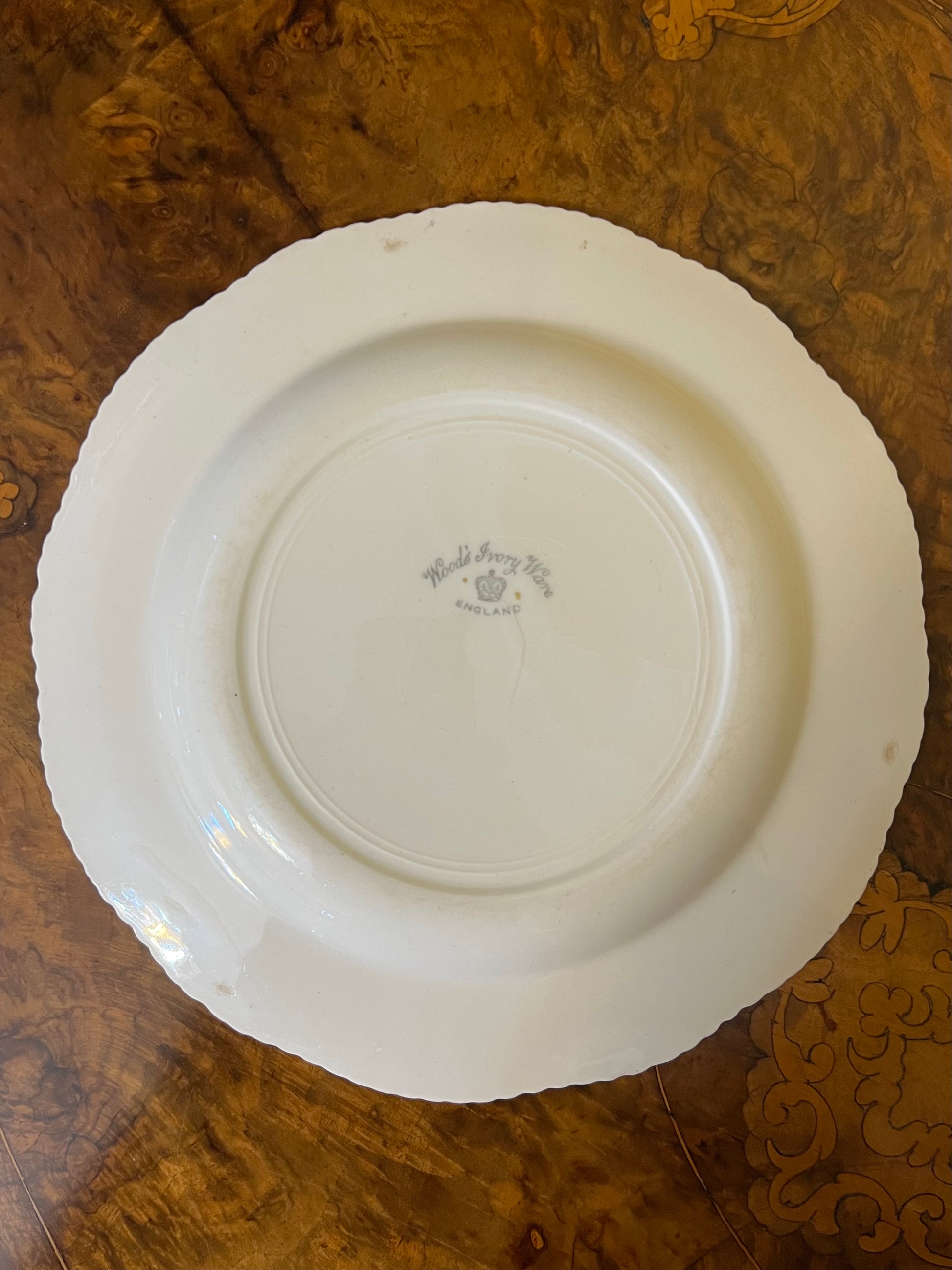 Woods Ivory Floral Print Dinner Plate/Serving Plate